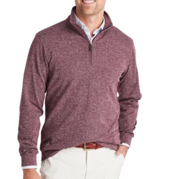 Vineyard Vines 1/2 Zip Herringbone Pullover Sweatshirt in Burgundy Size XL - Picture 1 of 10